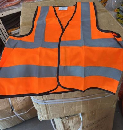 BULK High-Visibility Reflective Safety Vest – Orange with Silver Stripes (MOQ: 3)