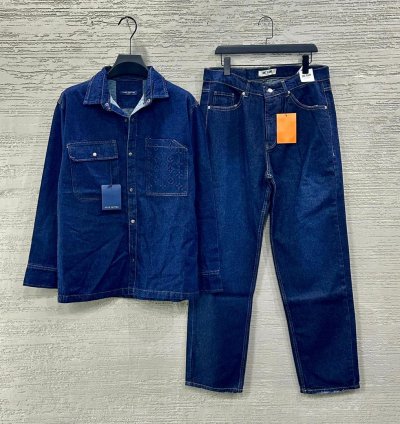 Men’s Classic Blue Denim Shirt & Relaxed Fit Jeans Set