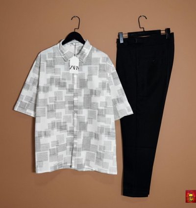 Silver Mosaic Black Trouser Co-ord Set