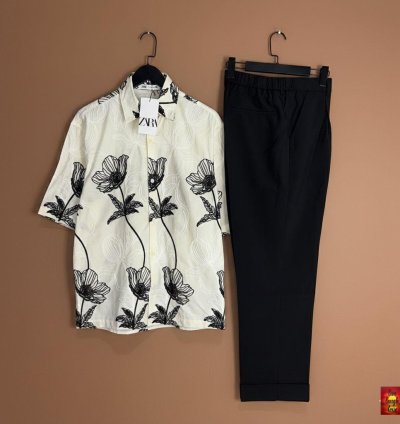 Monochrome Rose Black Trouser Co-ord Set