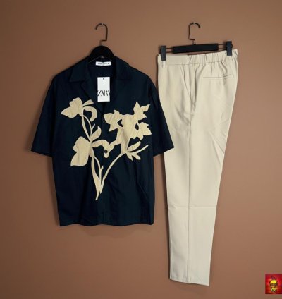Midnight Floral Ivory Trouser Co-ord Set