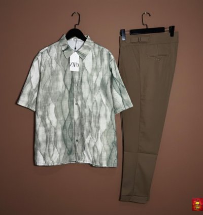 Sage Marble Brown Trouser Co-ord Set